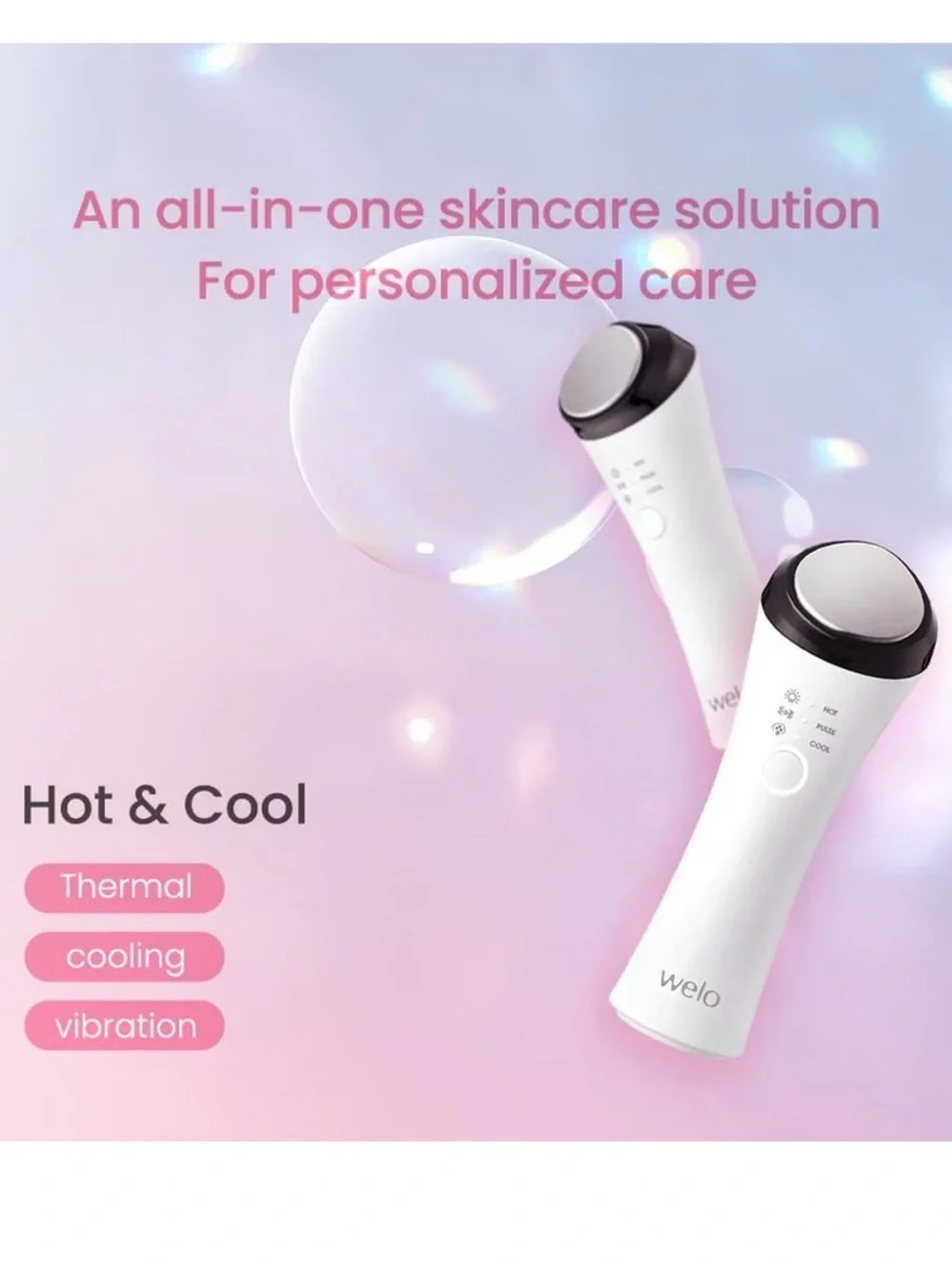 NWT Depuffing Wand, Hot & Cool Face Massager with Thermal Cryo Vibration